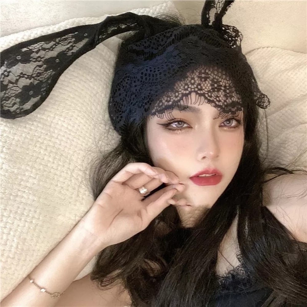 NEW Halloween Costume Hair Lace Bunny Ears Headband - Picture 3 of 7